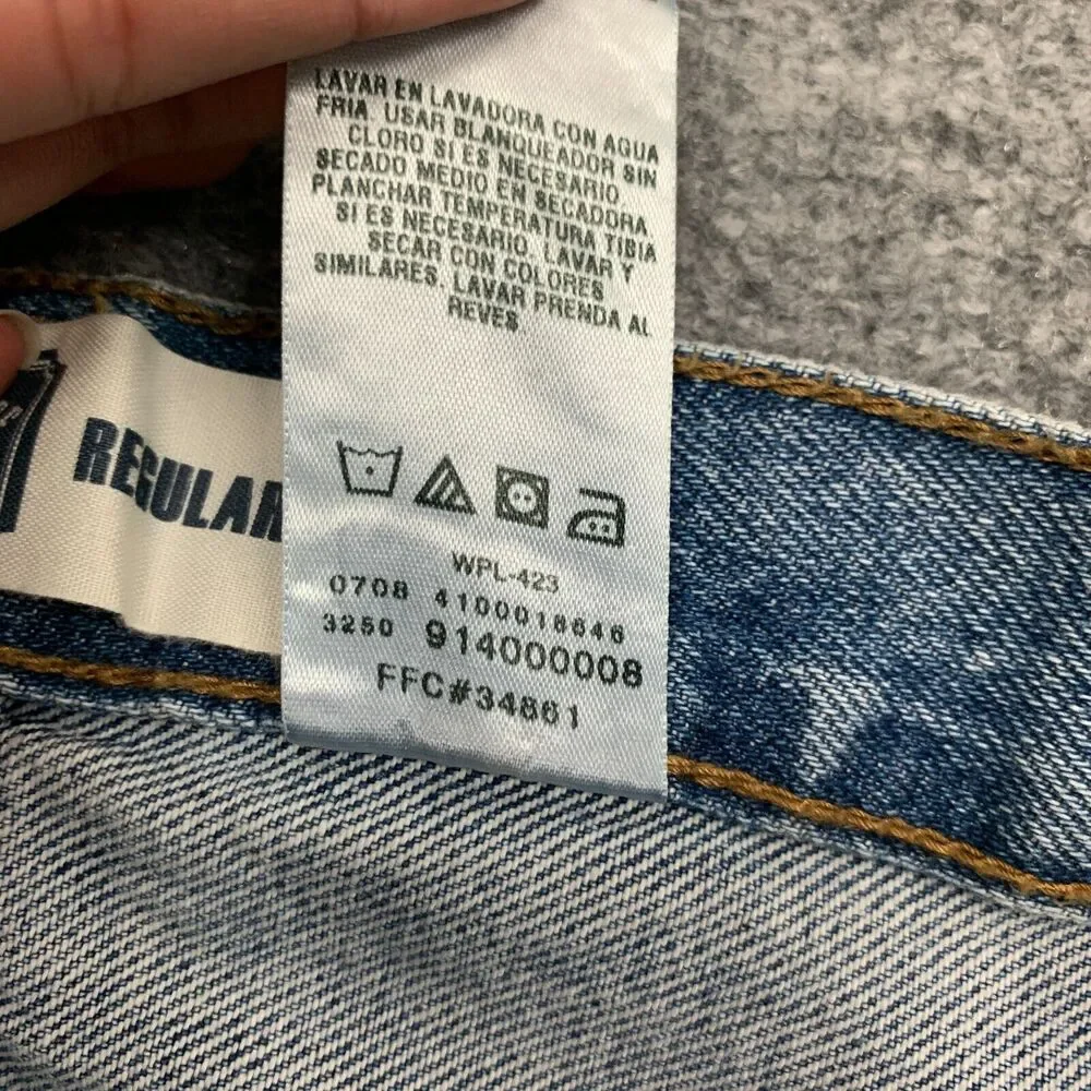 Levis Work Jeans Mens 36 Blue Regular Classic Fit Durable Heavyweight Denim 2008